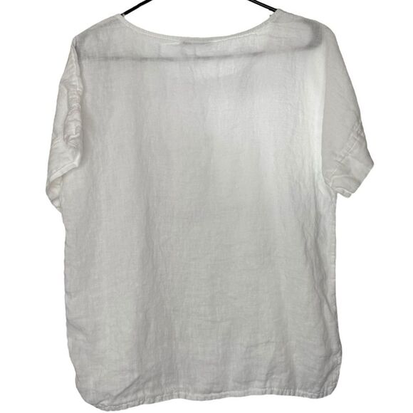 |EUC| FRANCESCA BETTINI Linen Short Sleeve Double Pocket Tee - Picture 4 of 6
